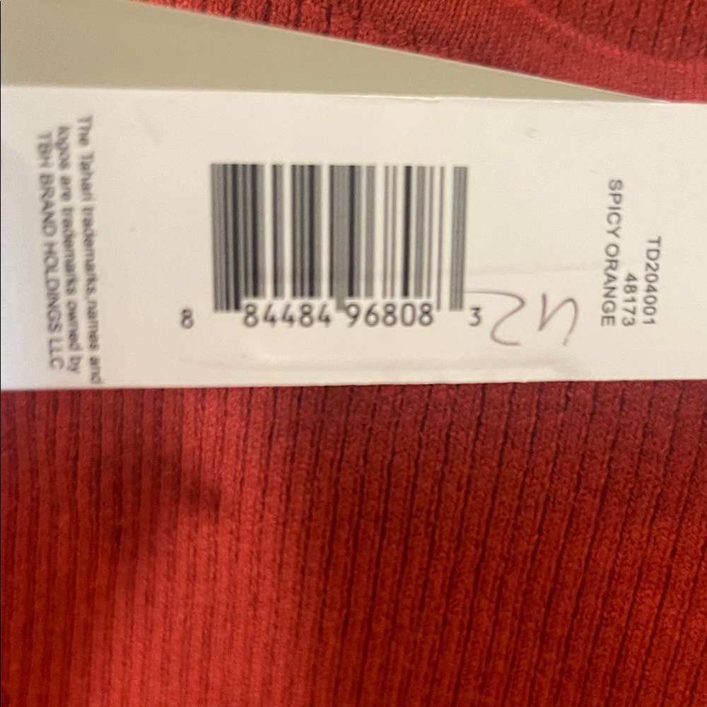 Tahari Vibrant Spicy Orange Long Sleeve Dress Size Large - Picture 8 of 8